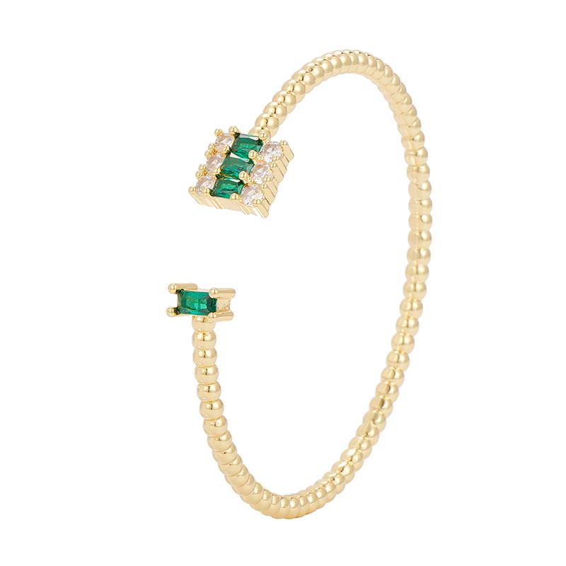 Emerald Studded Twisted Cuff Bracelet