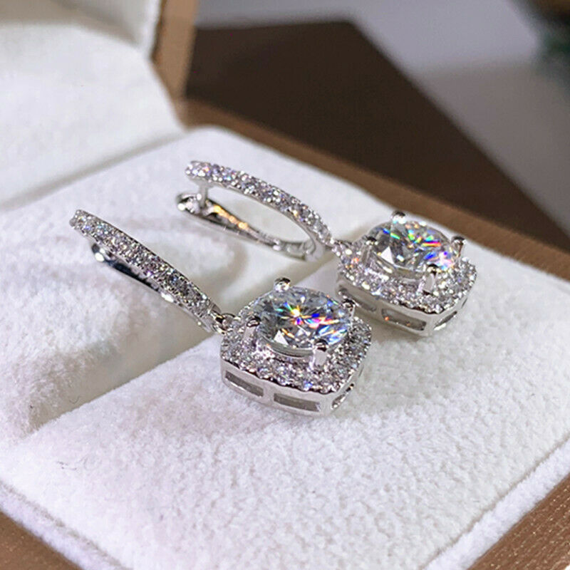 Cushion Cut Droplet Earrings