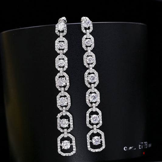 Infinity Link Diamond-Look Drop Earrings