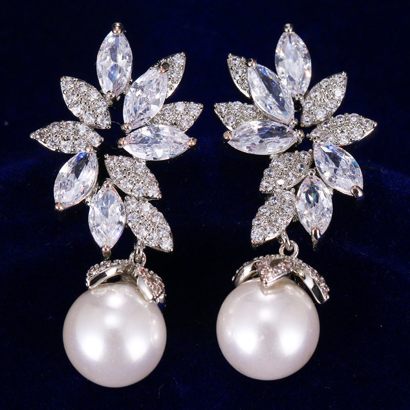 Angelic Diamond-Pearl Earrings