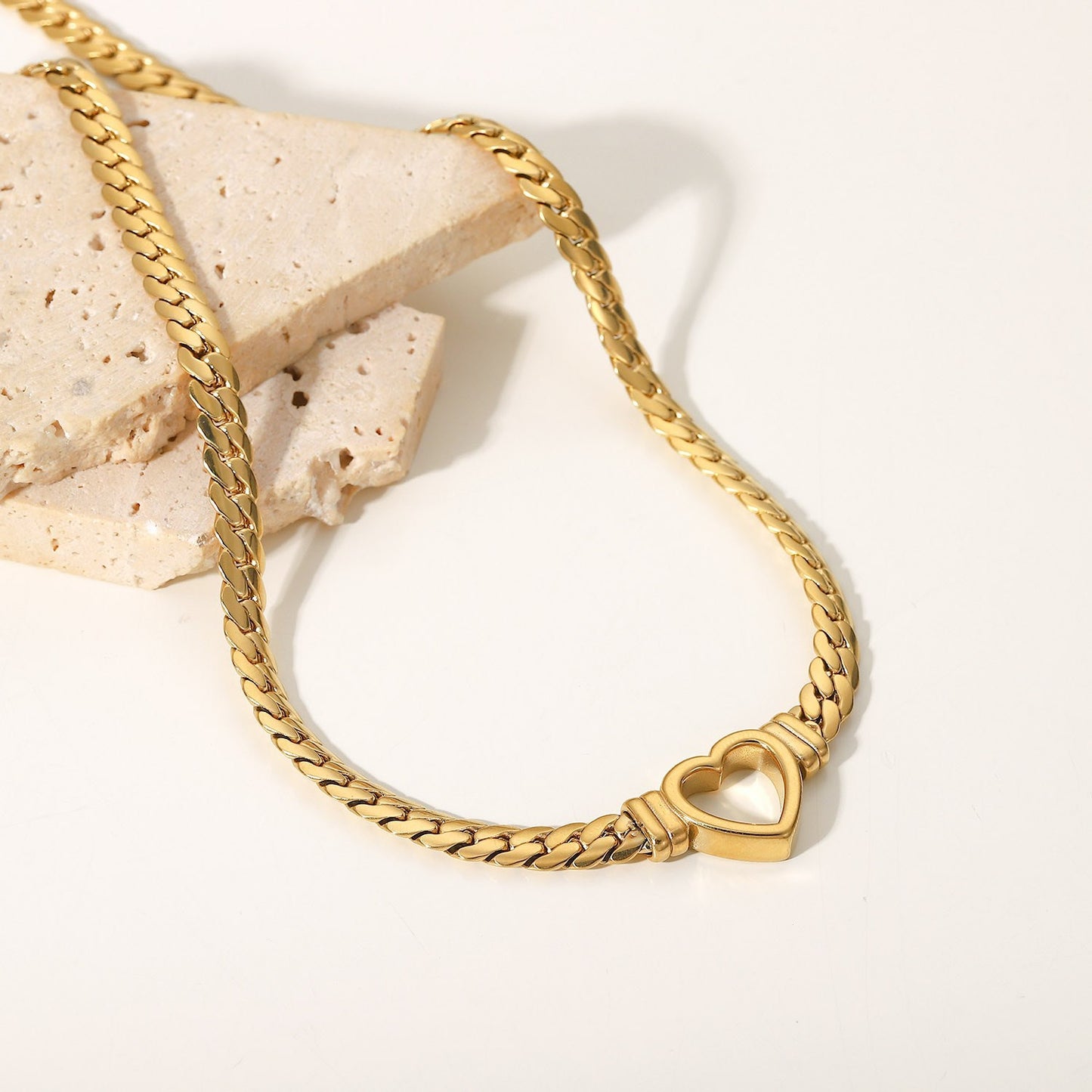 Cuban Link Heart Necklace