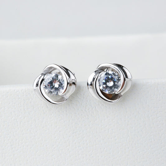 Swirl Solitaire Earrings