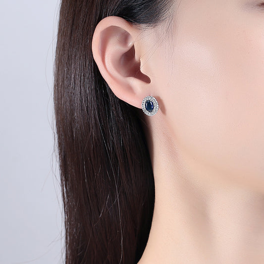 Emerald Aura Oval Stud