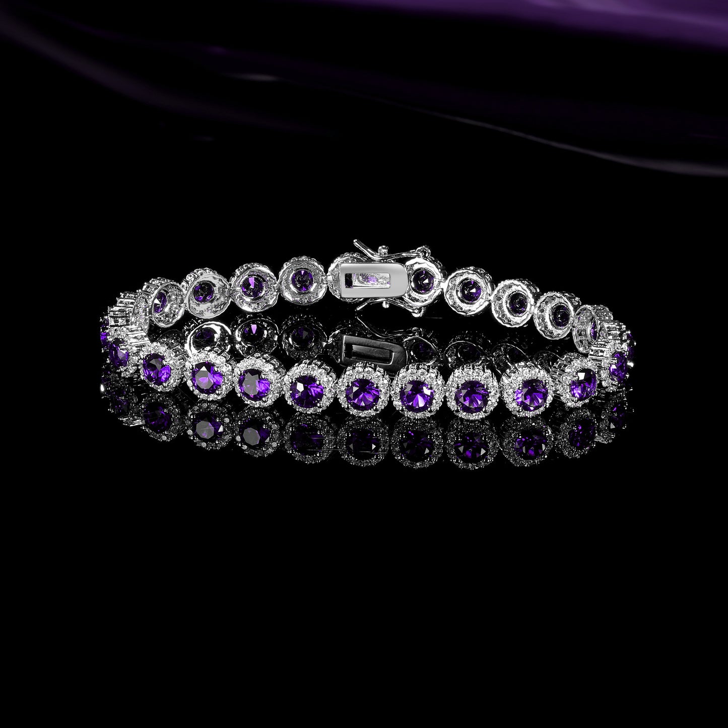 AMETHYST ROYALE HALO BRACELET