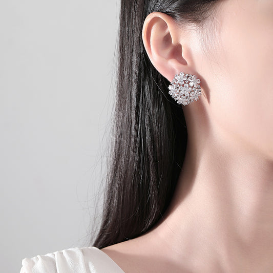 Floréa Crystal Bloom Clip-On Earrings