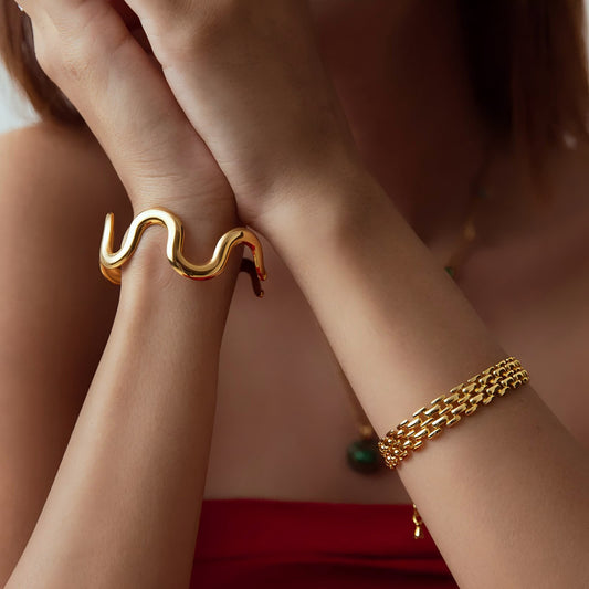 Gold Wave Bracelet