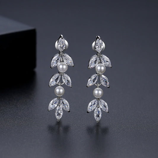 Pearl Ivy Drop Earrings