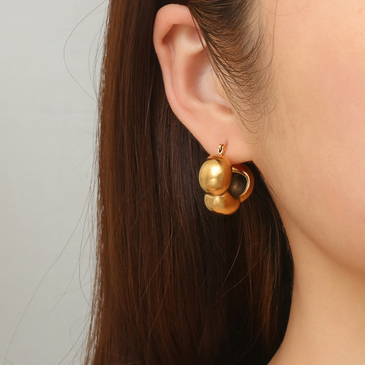 Half-Flower Hoops Earrings