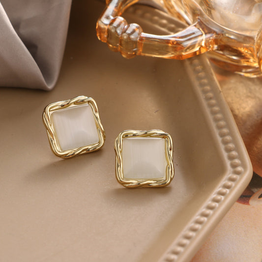 Square Vintage Studs Earrings