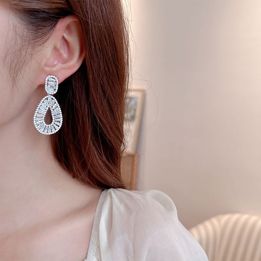 Teardrop Baguette Crystal Earrings