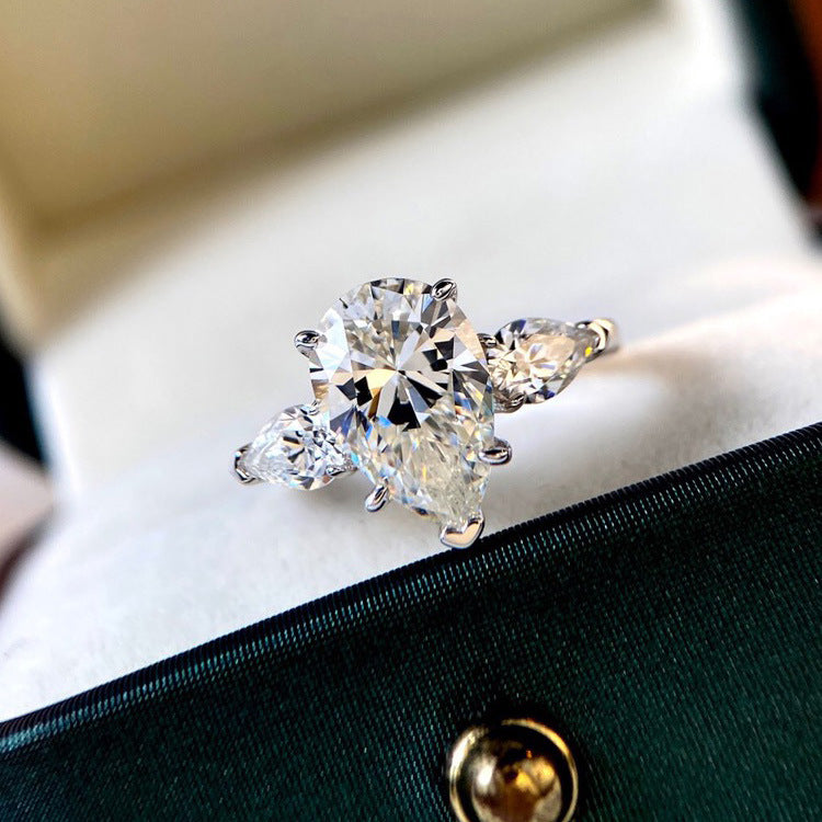 Crown Tear Drop Ring (925 Sterling Silver) – www.zewar.co