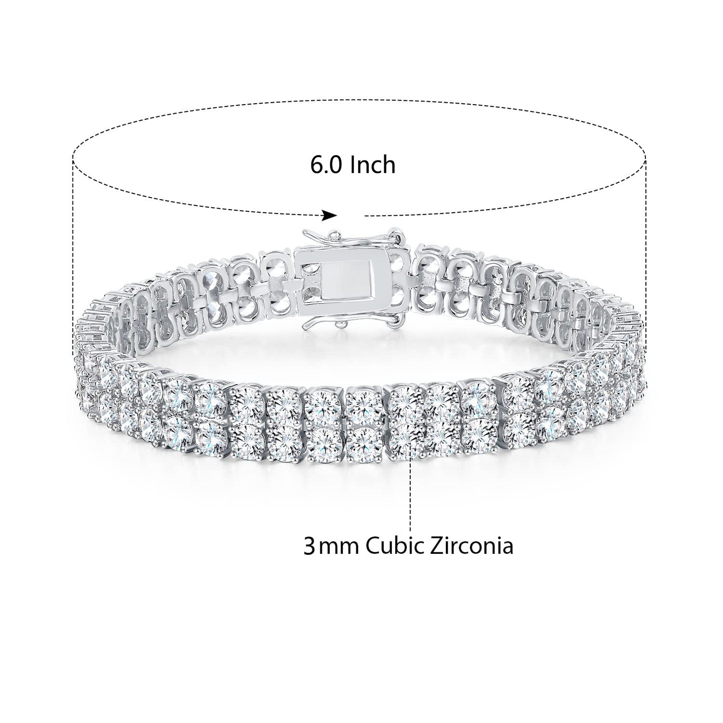 3MM TWIN SWAROVSKI TENNIS BRACELET.