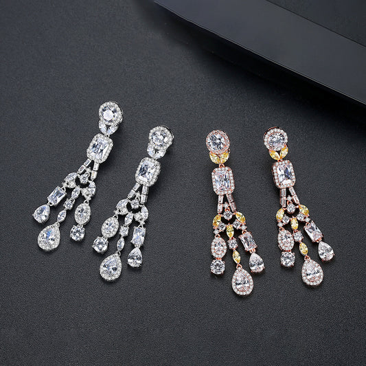 Regal Rainfall Crystal Earrings