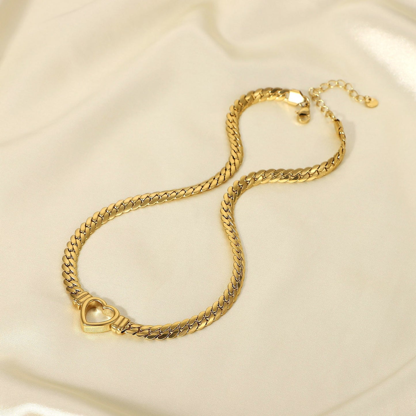 Cuban Link Heart Necklace