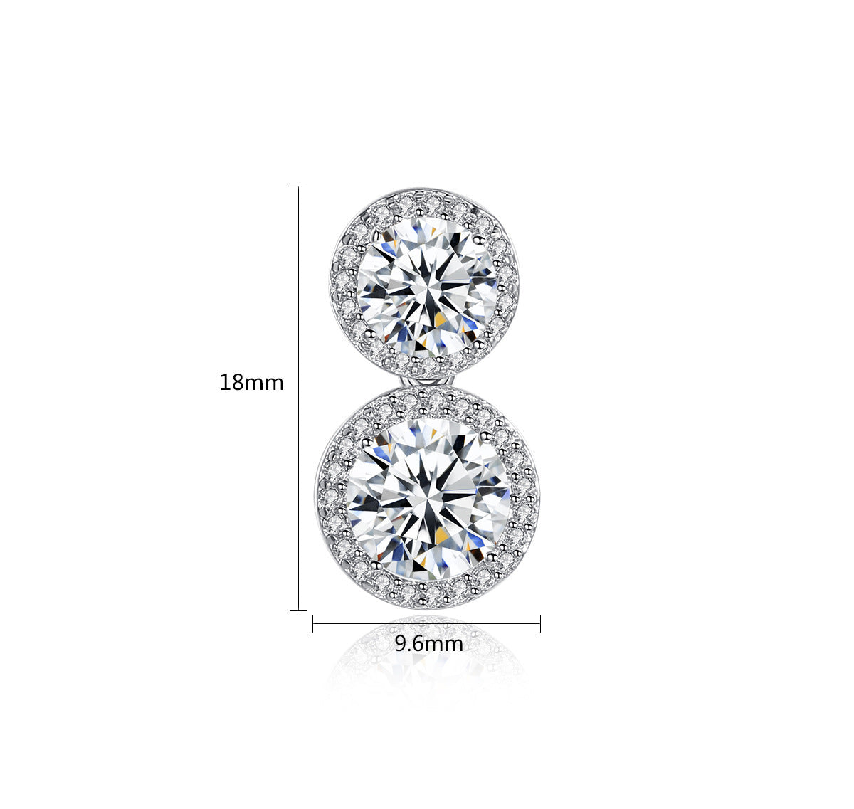 Silver Halo Duo Stud Earrings