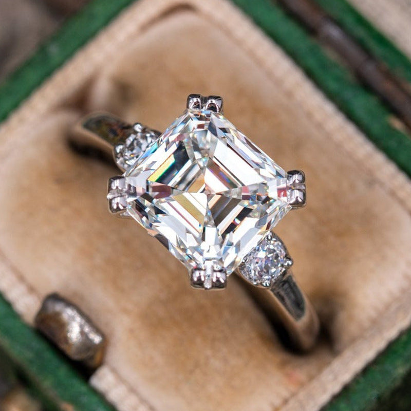3.50 Ctw Three Stone Pear Shape Diamond Halo Engagement Ring 925 Sterling  Silver – BrideStarCo