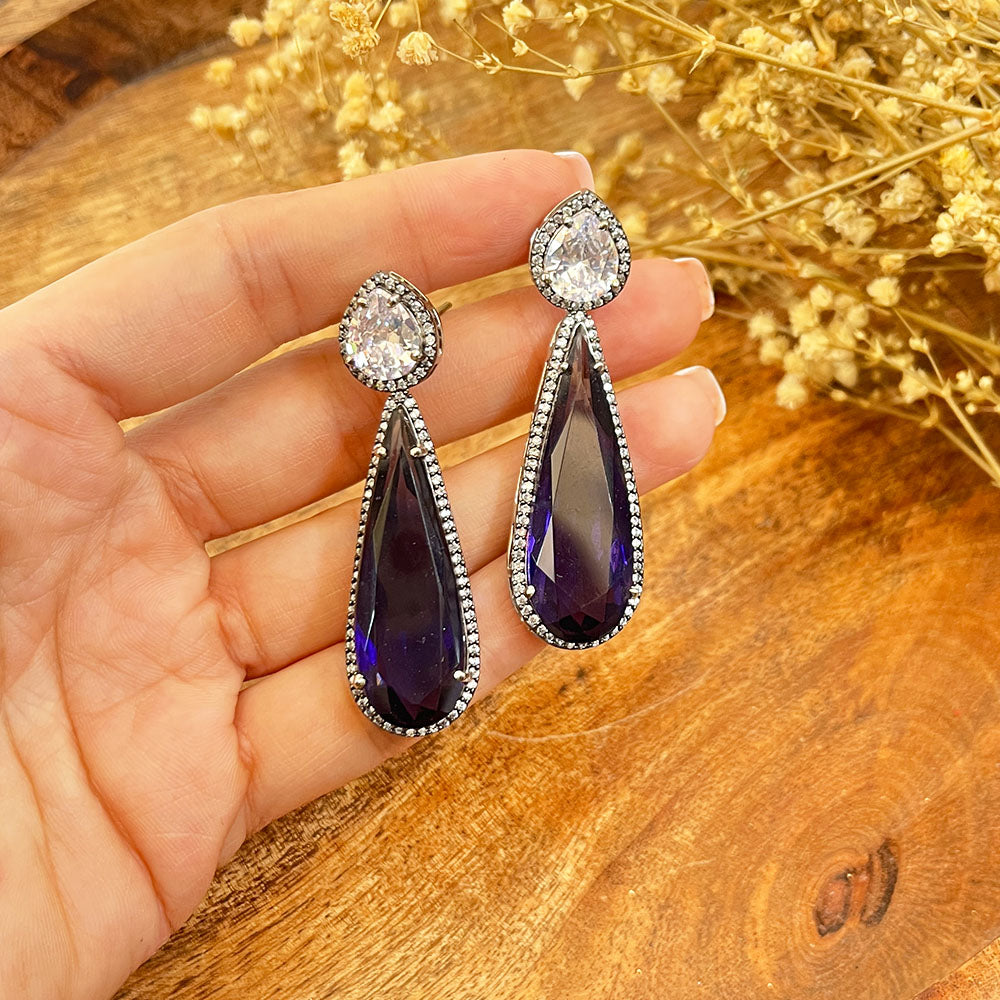 Deep Purple Doublet Earrings