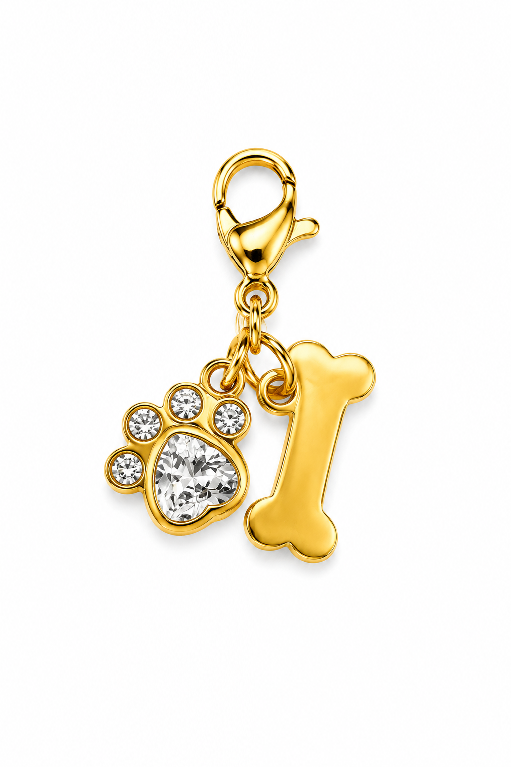 Paw & Bone Charm — 18K gold plated, Zewar.co
