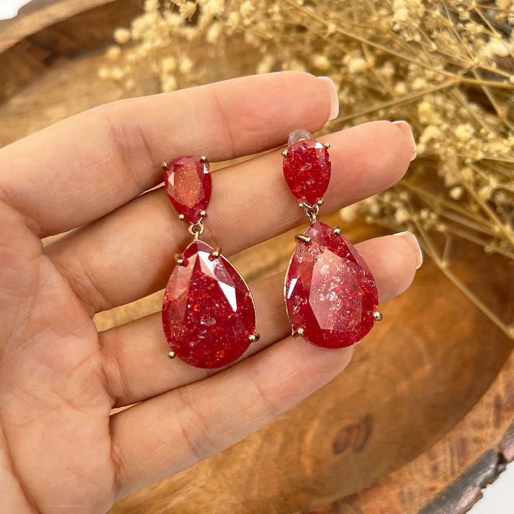 Sparkling Red Doublet Earrings