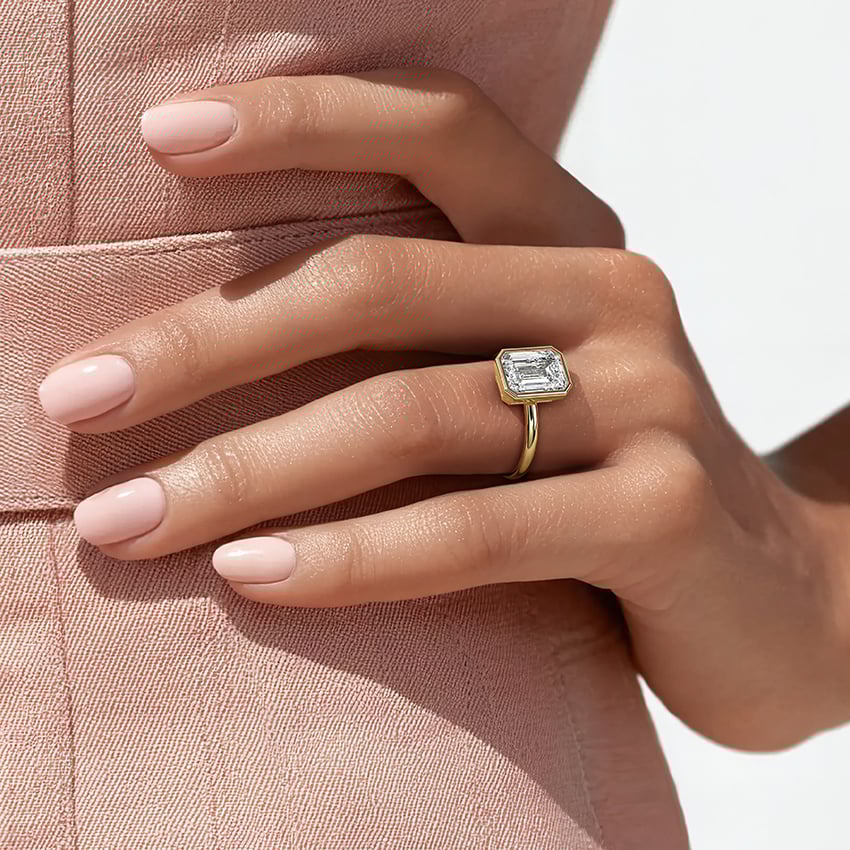 Emerald Aura Moissanite Ring