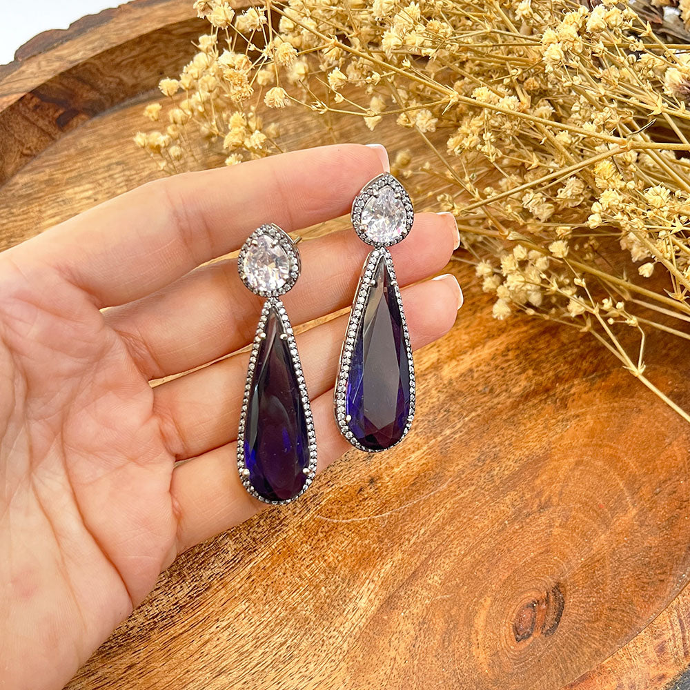 Deep Purple Doublet Earrings