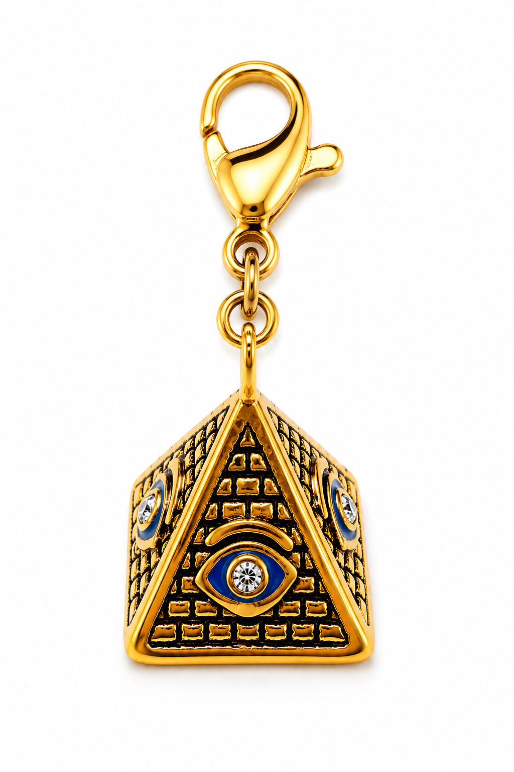 Evil Eye Pyramid Charm — 18K gold plated, Zewar.co