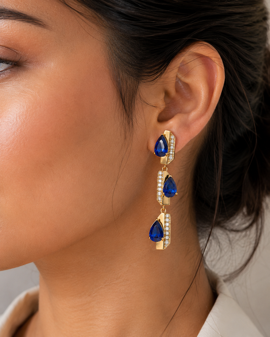 Sapphire Drop Earrings