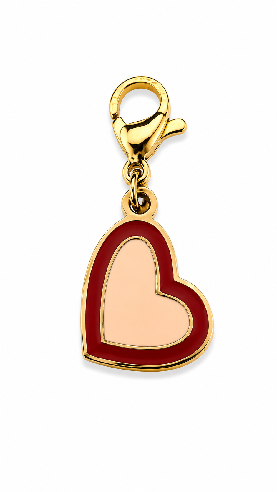 Enamel Heart Charm — 18K gold plated, Zewar.co