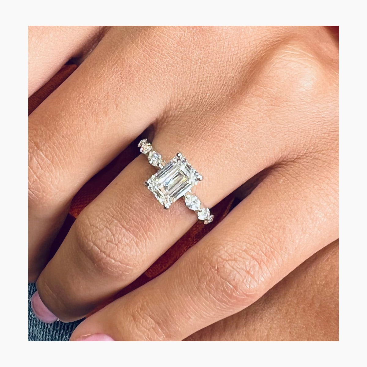 Elsa Emerald Cut Ring (925 Sterling Silver)