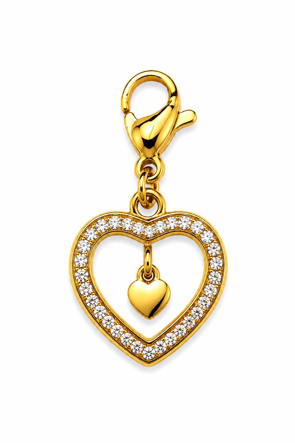 Open Heart Charm — 18K gold plated, Zewar.co