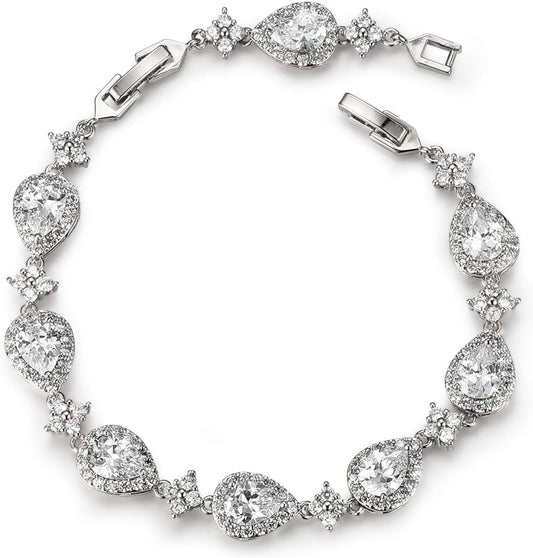 Pear Drop Tennis Bracelet