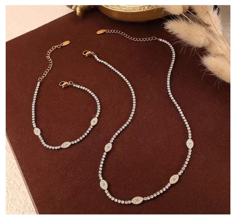 Evil Eye Bling Necklace and Bracelet