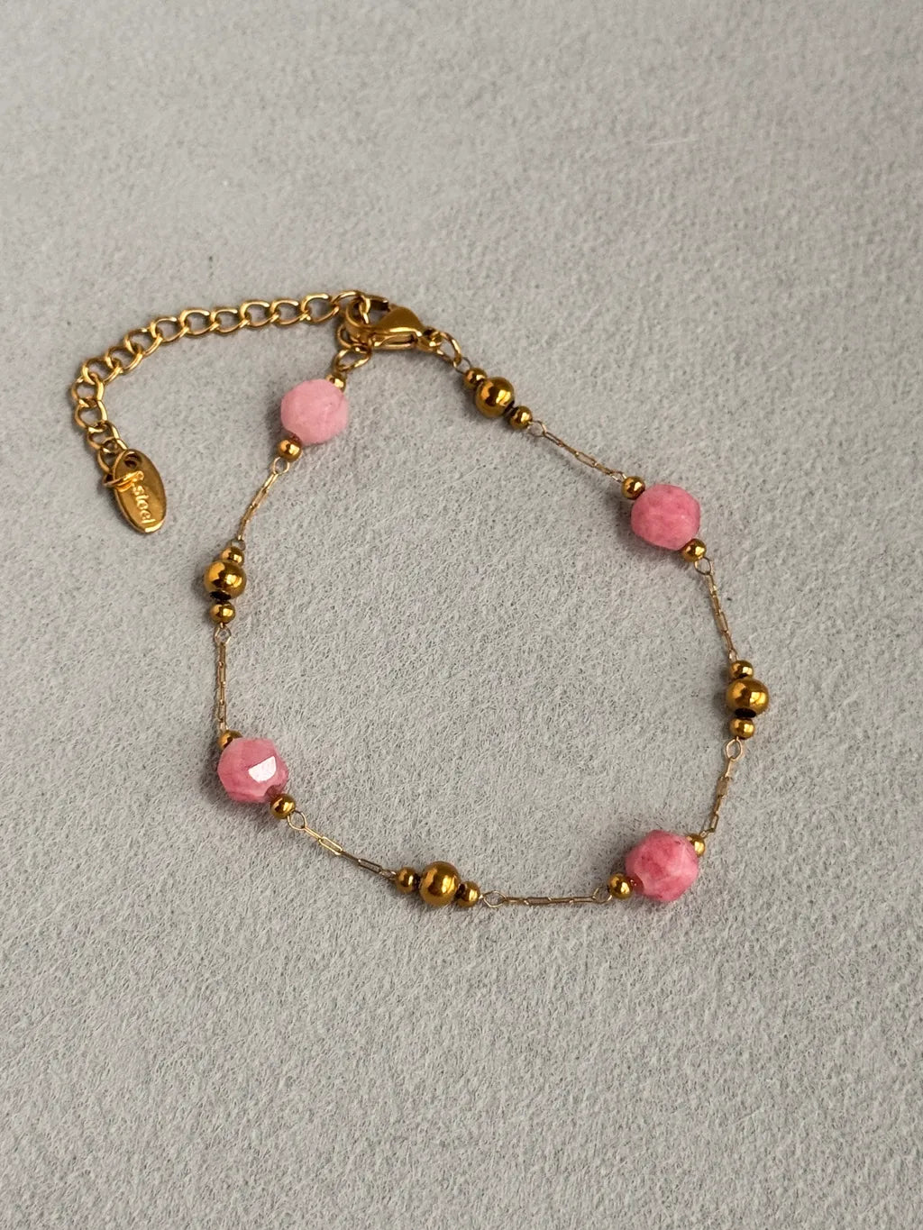 Uncut Pink Ruby Bracelet.