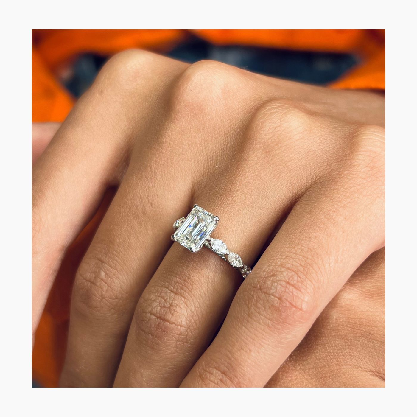 Elsa Emerald Cut Ring (925 Sterling Silver)