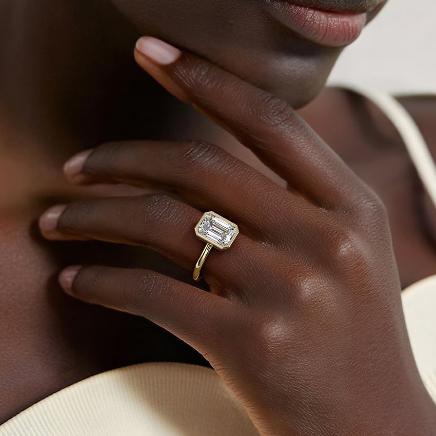 Emerald Aura Moissanite Ring