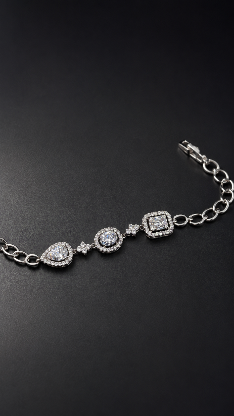 Trinity Cut Charm Bracelet