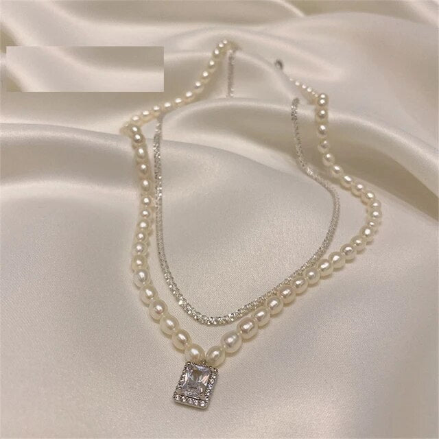 Perla - Natural Pearl Necklace & Pure Silver Chain