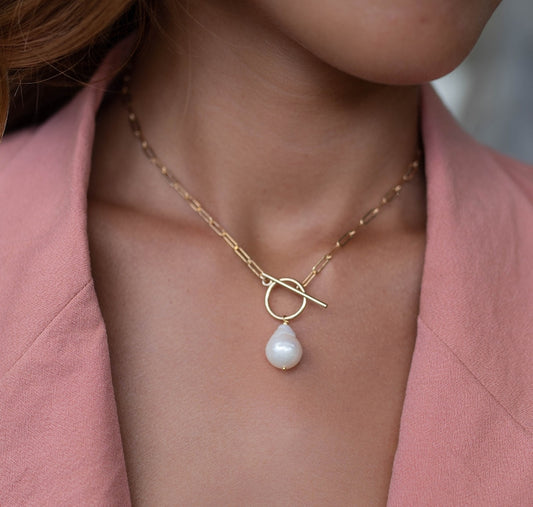 Luxe Pearl Link Necklace