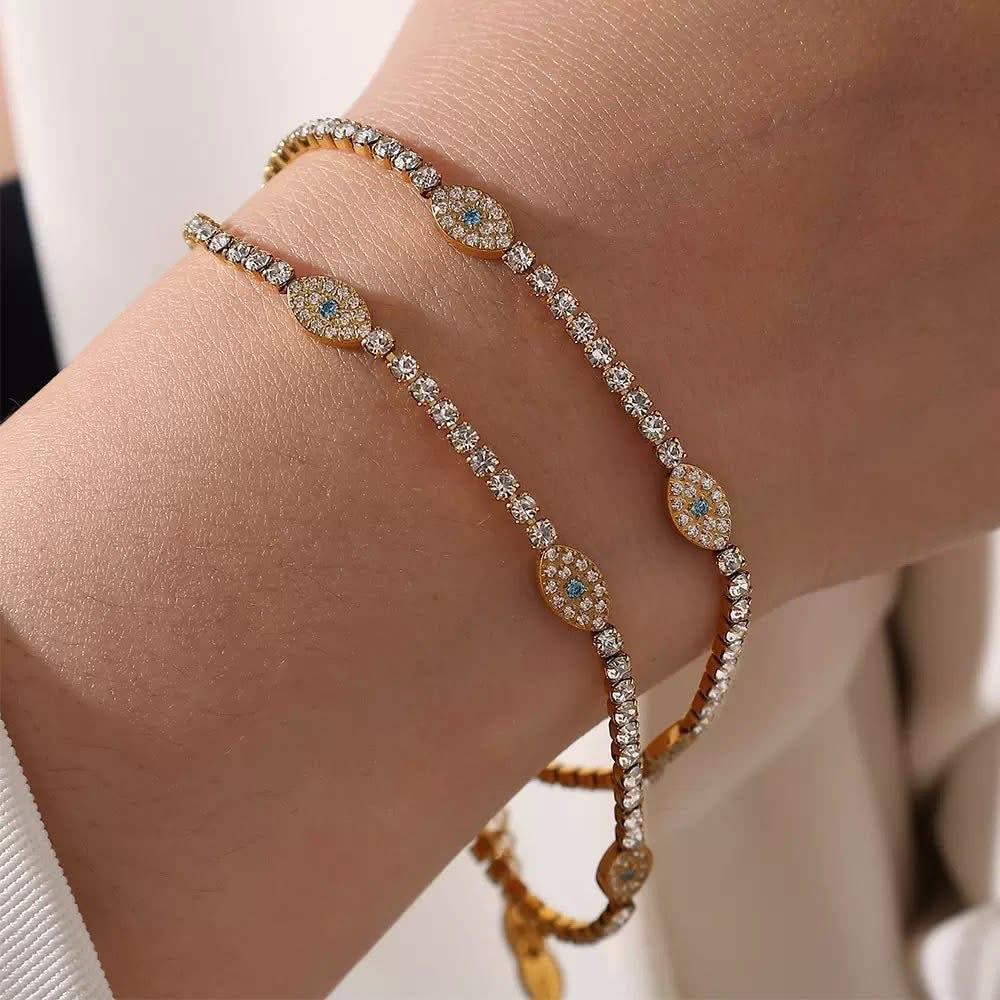 Evil Eye Bling Necklace and Bracelet