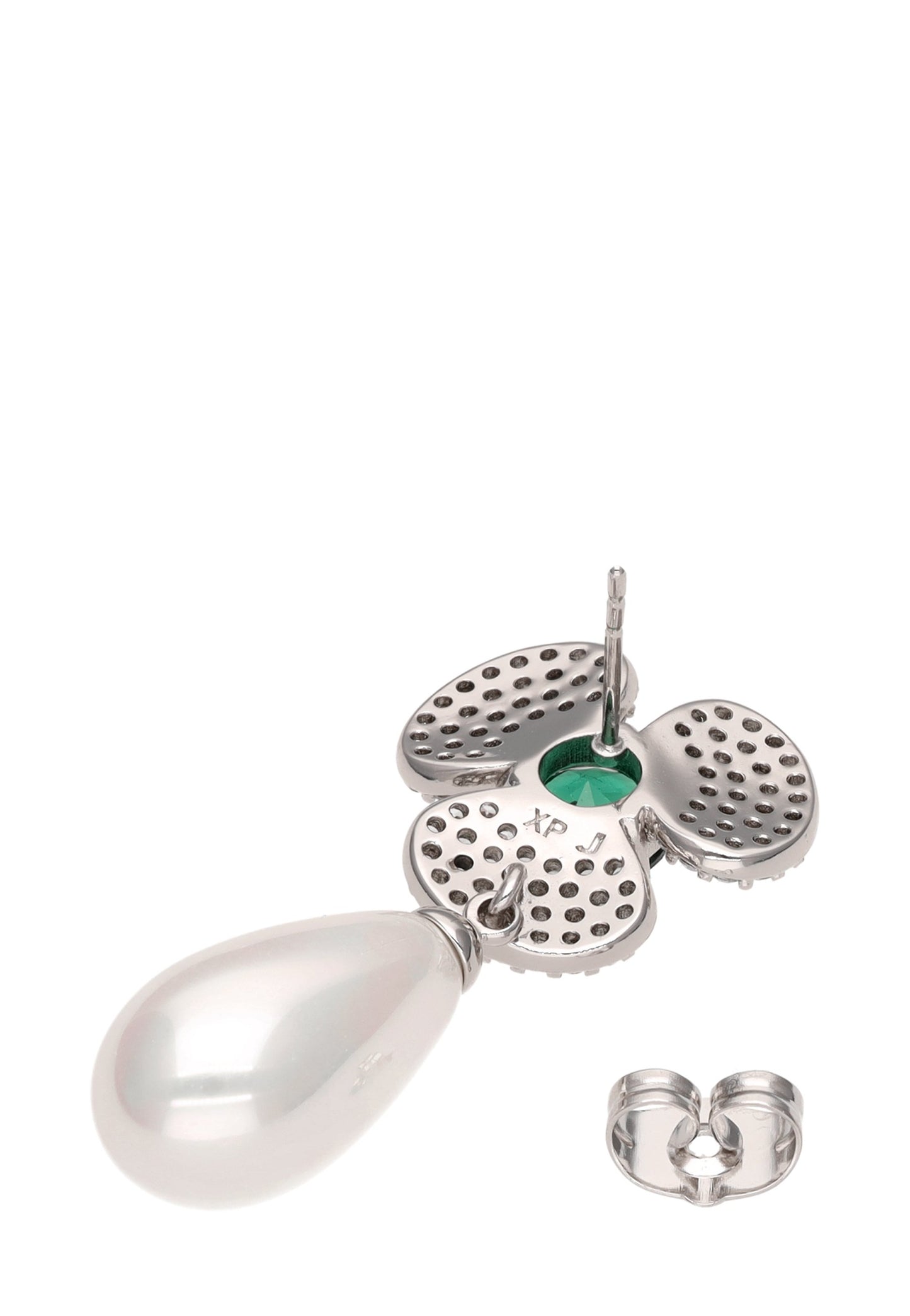 Emerald Pearl Bloom Earrings