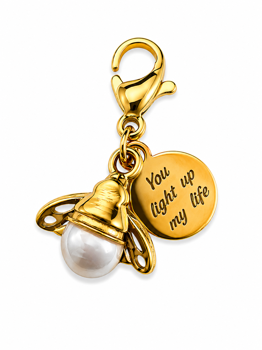 Firefly Charm with You Light Up My Life disc — 18K gold plated, Zewar.co