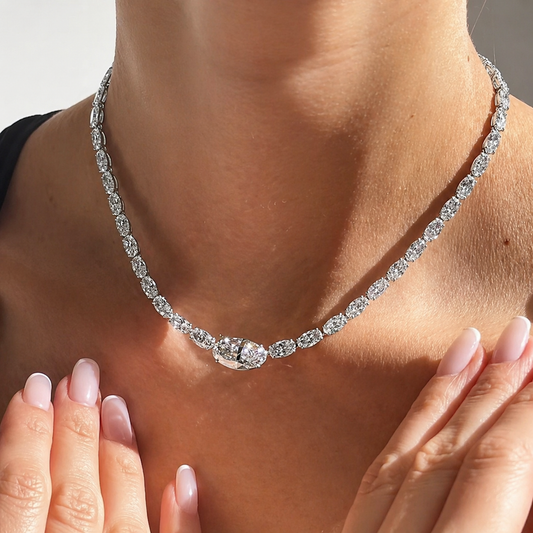 Luxe Oval Tennis Necklace