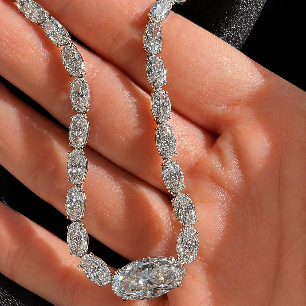Luxe Oval Tennis Necklace