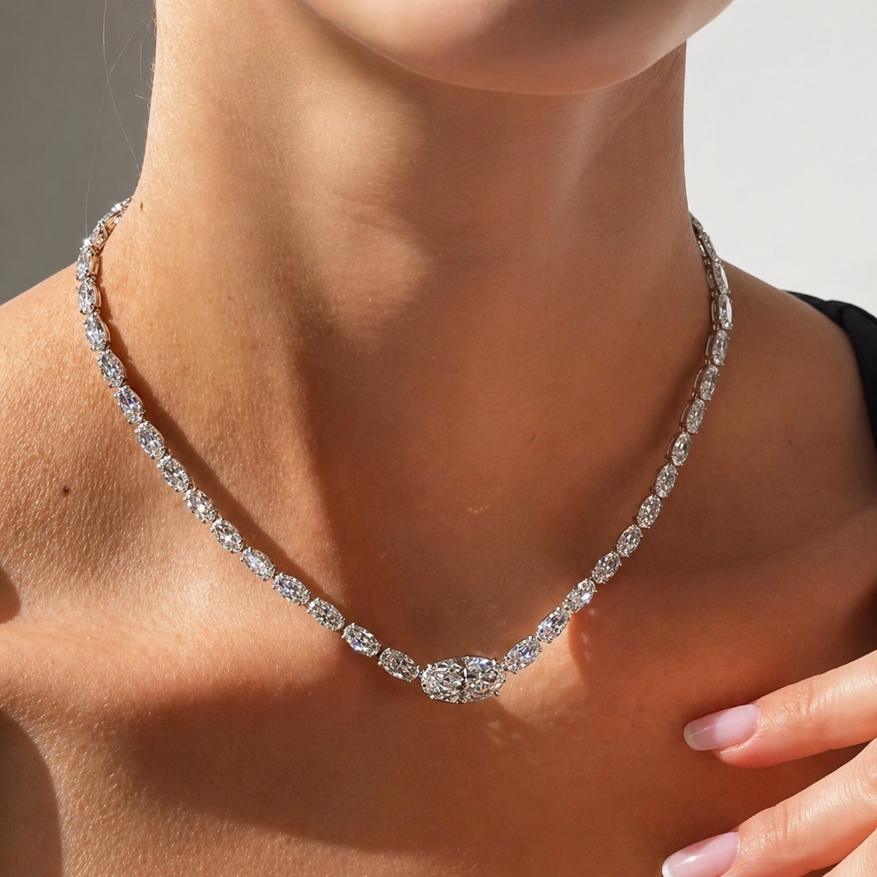 Luxe Oval Tennis Necklace
