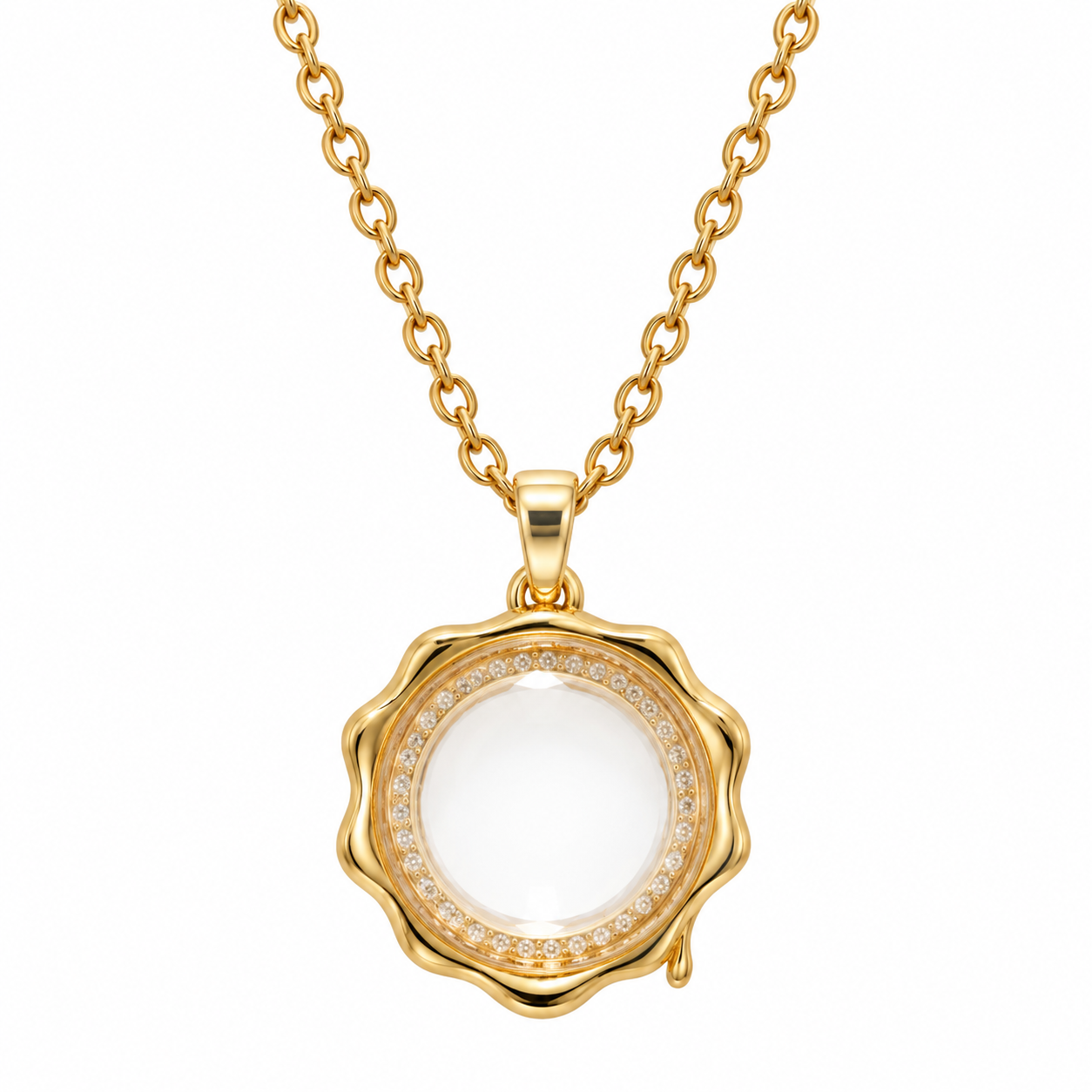 Melted Round Locket