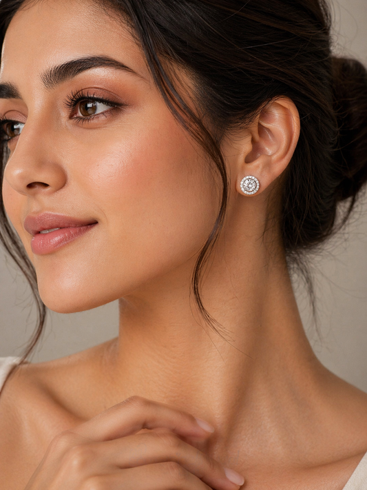 Round Cut Solitaire Earrings