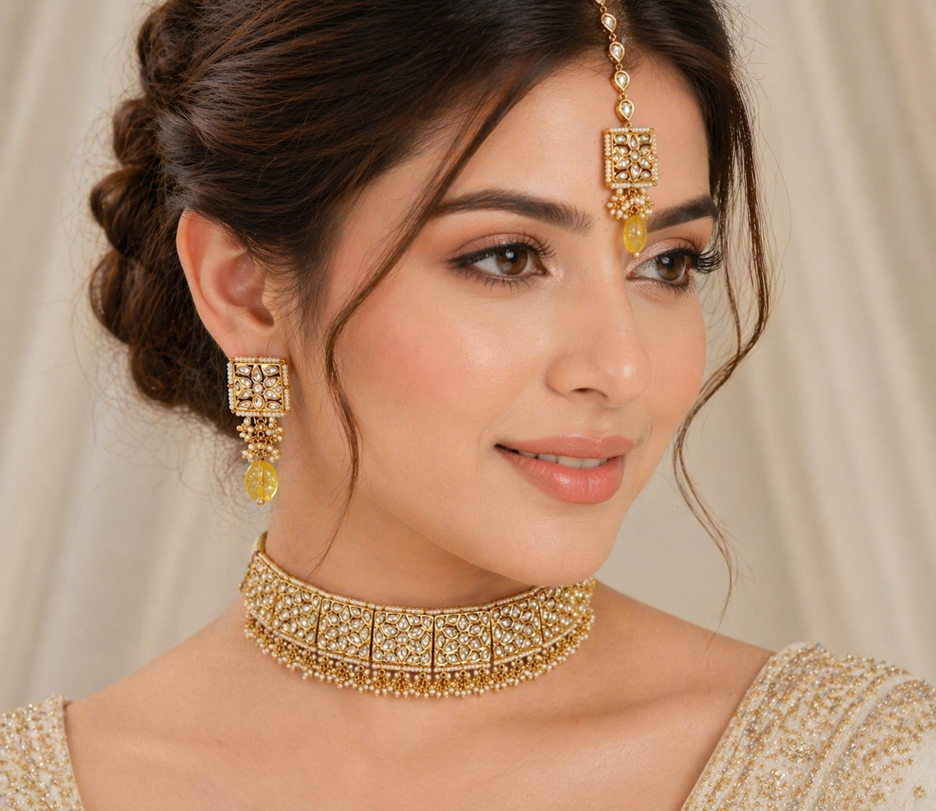 Sairah Polki Kundan Necklace Set