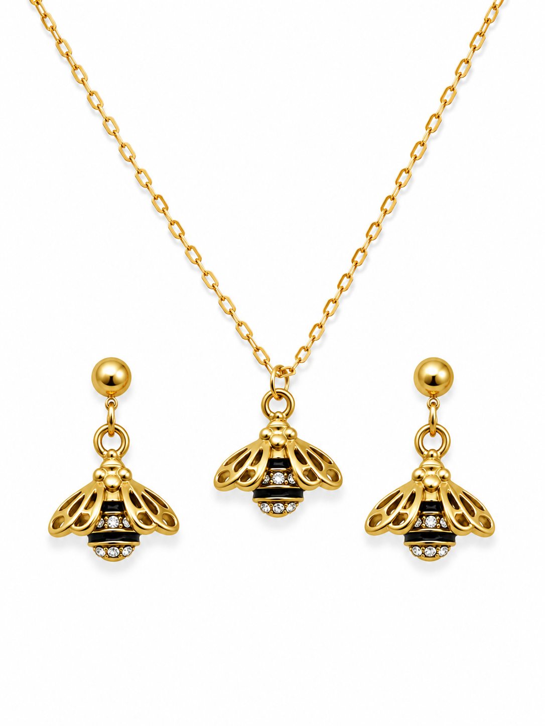 Queen Bee Necklace Set (Titanium Steel)