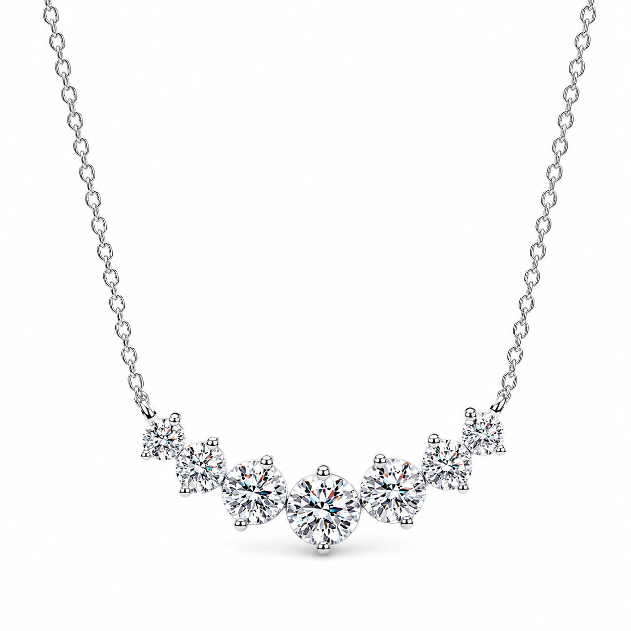 Astute Diamond Necklace (925 Sterling Silver)