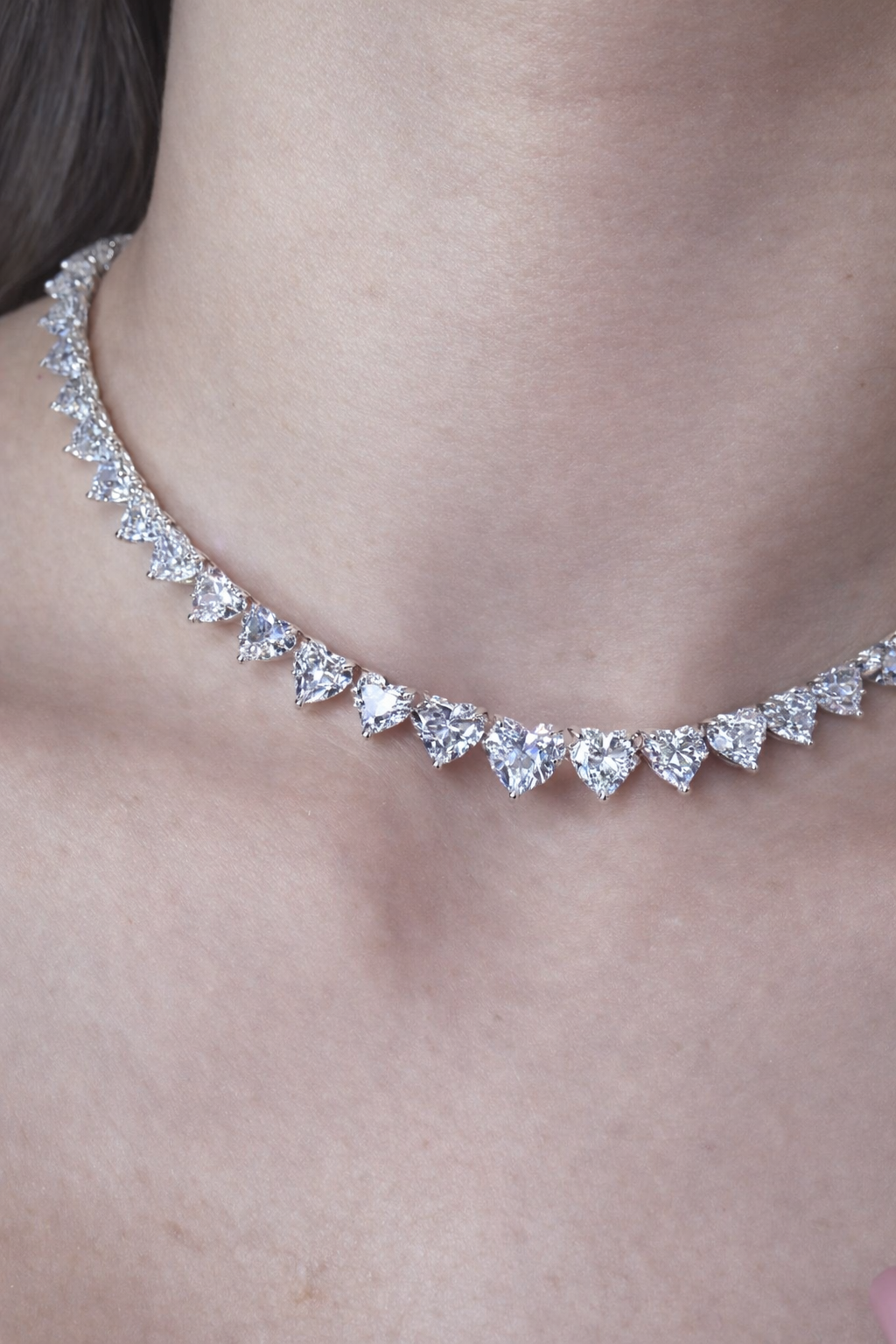 Heart Solitaire Tennis Necklace